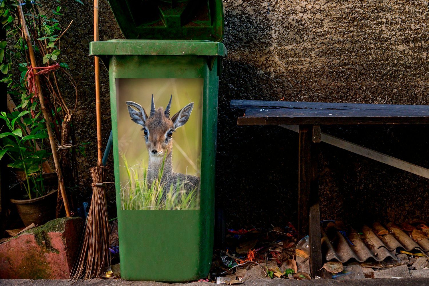 Dick Container, Kenia Mülleimer-aufkleber, Abfalbehälter MuchoWow St), Sticker, Wandsticker Mülltonne, in (1