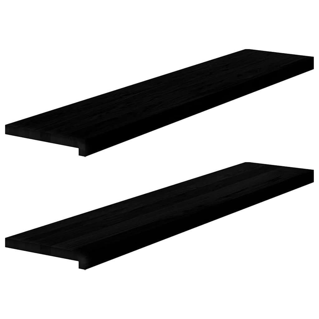 vidaXL Fensterbank Fensterbänke 2 Stk Dunkelbraun 120x30x2 cm Massivholz Eiche