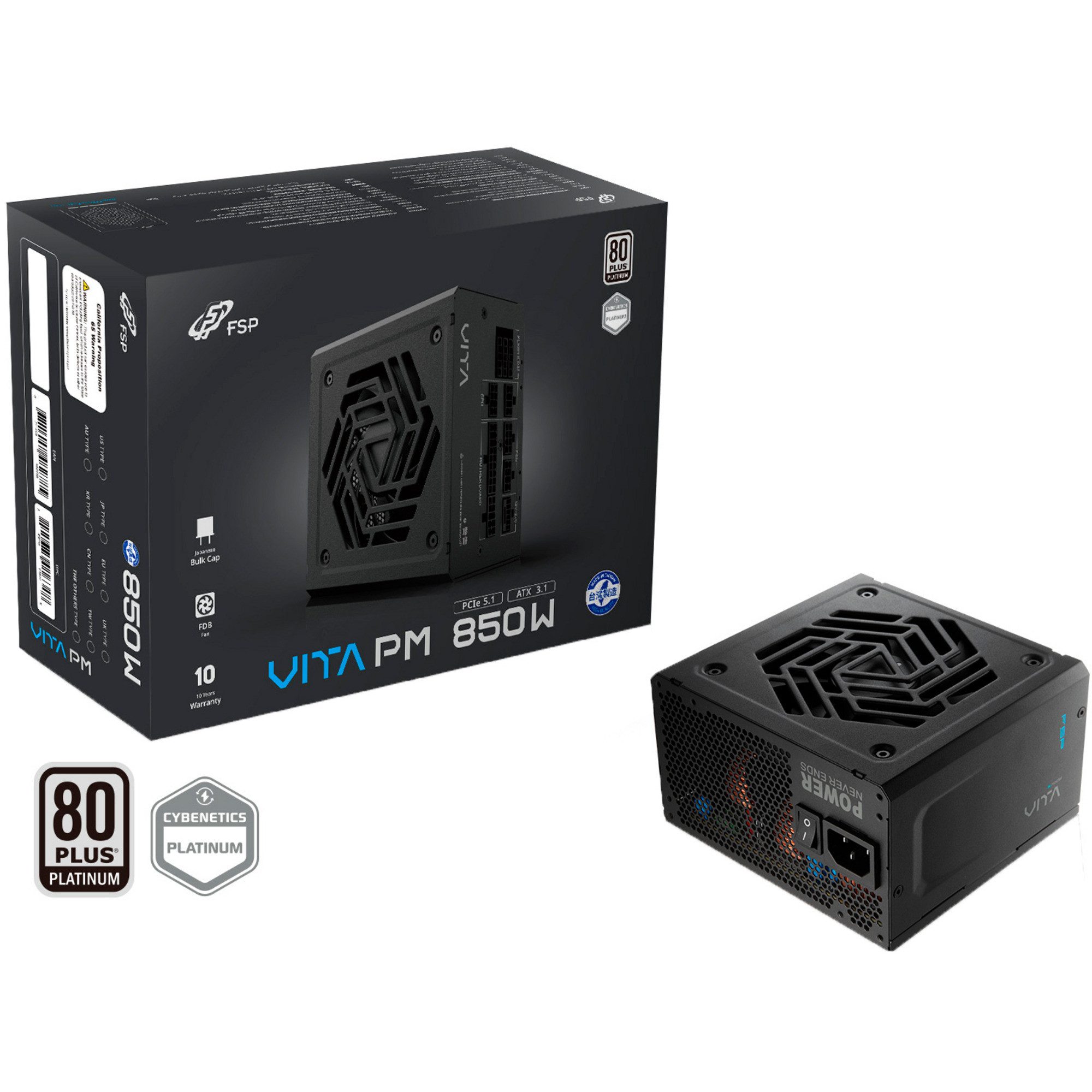 Fortron FSP VITA PM 850W, PC-Netzteil, (1x 12-Pin High PC-Netzteil (80 PLUS Platinum)