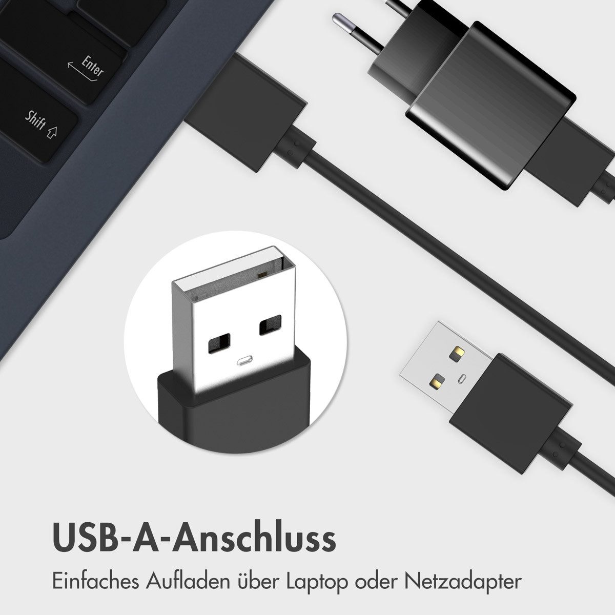 imoshion imoshion USB-A-Ladekabel für Fitbit Versa 4 / Versa 3 / Sense 2 / Sens Smartwatch-Ladekabel