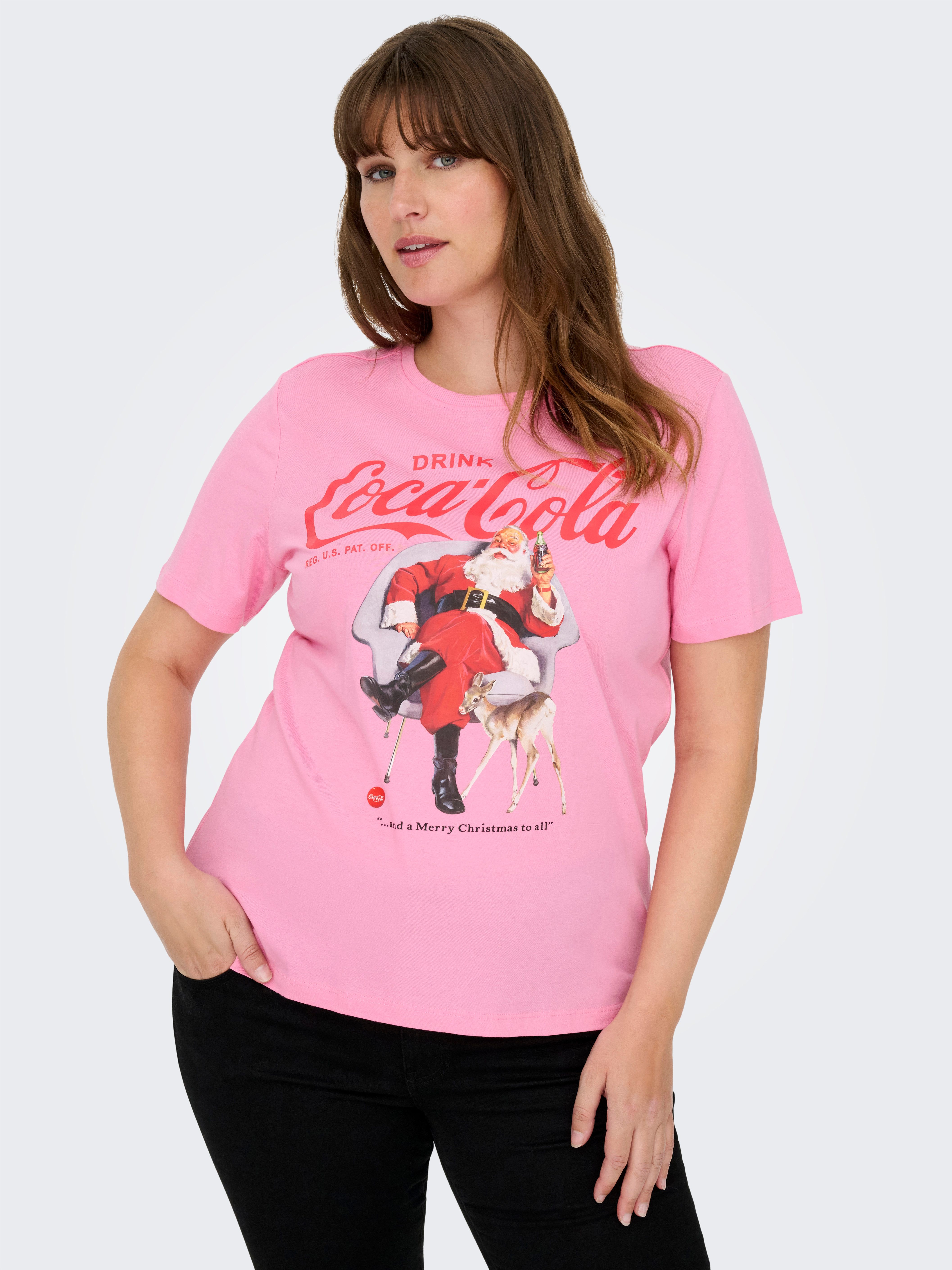 ONLY CARMAKOMA Kurzarmshirt CARCOCA COLA XMAS günstig online kaufen