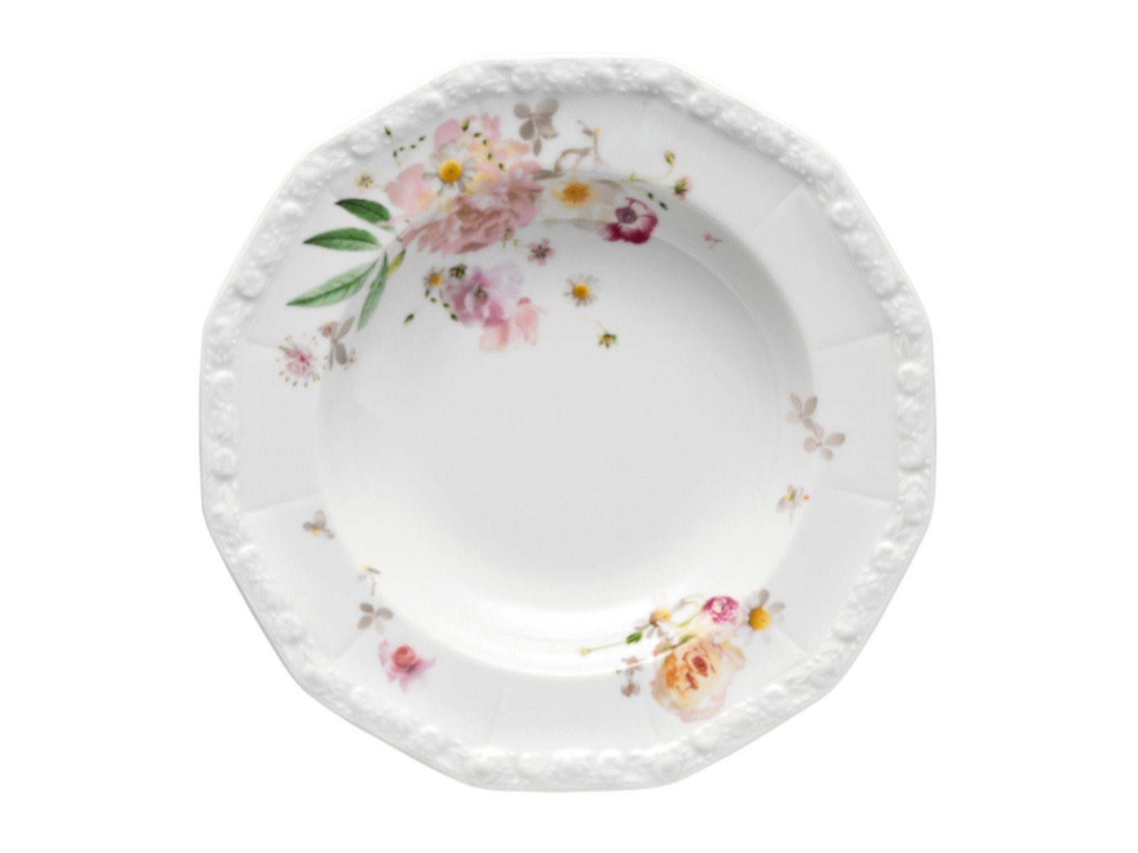 Rosenthal Suppenteller Maria Pink Rose Suppenteller 23 cm, Teller Tief