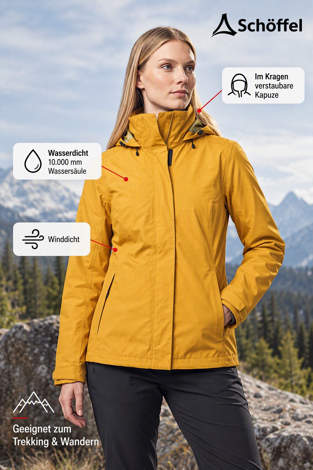 Schöffel Regenjacke Jacket Gmund L sportlicher Stil, wasserdicht, winddicht, atmungsaktiv, Übergangsjacke – Bild 3 von 5
