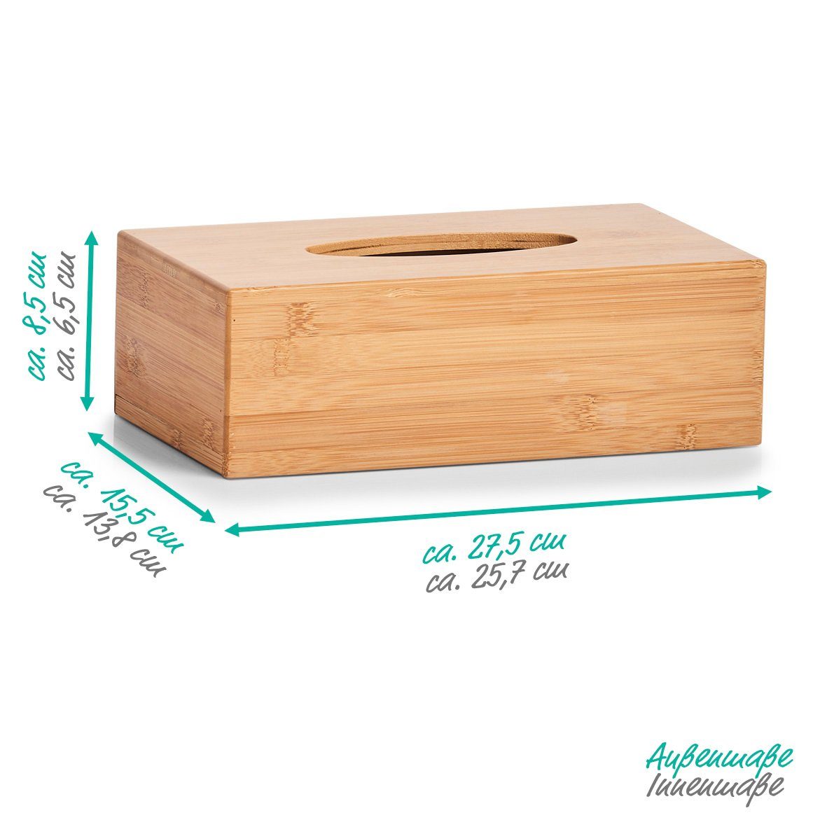 Zeller Present Badaccessoire-Set Kosmetiktücher-Box, Bambus günstig online kaufen