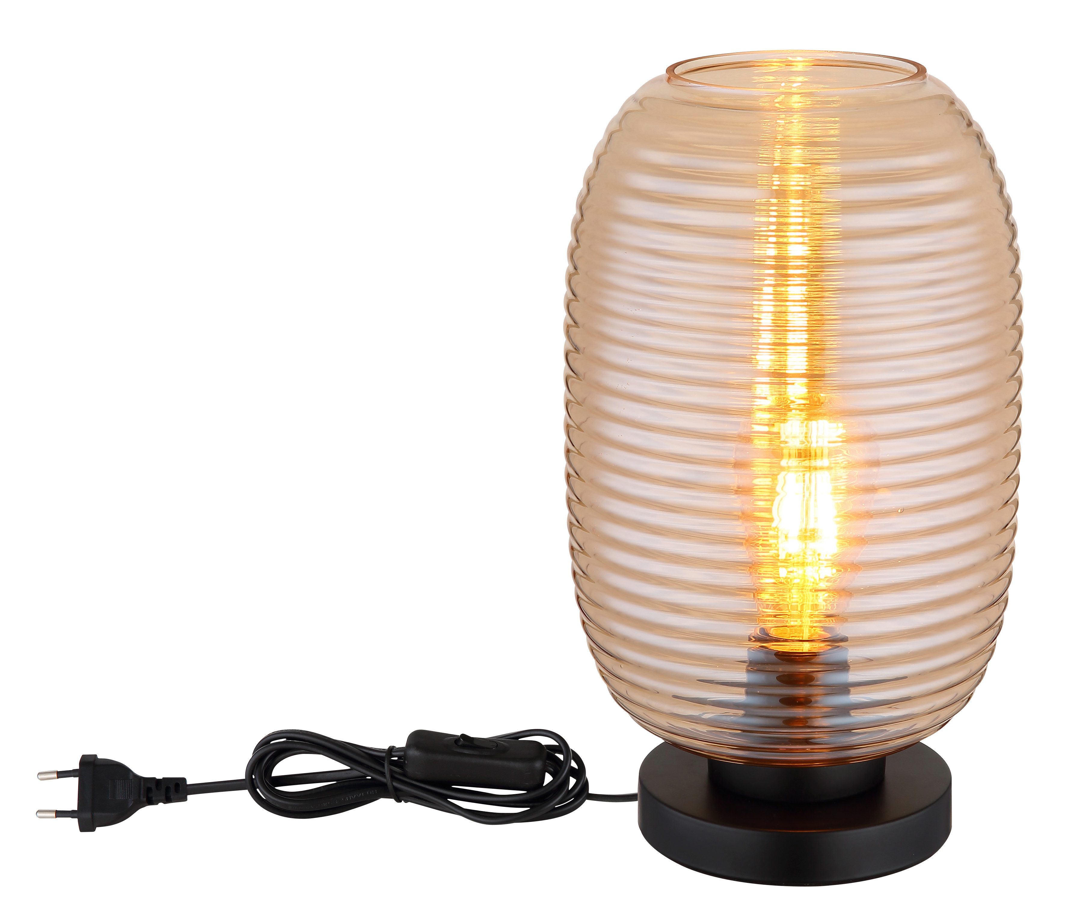 GLOBO LIGHTING Tischleuchte JEFREY, ohne Leuchtmittel, Tischlampe Nachttischlampe Deko-Tischleuchte Schlafzimmer
