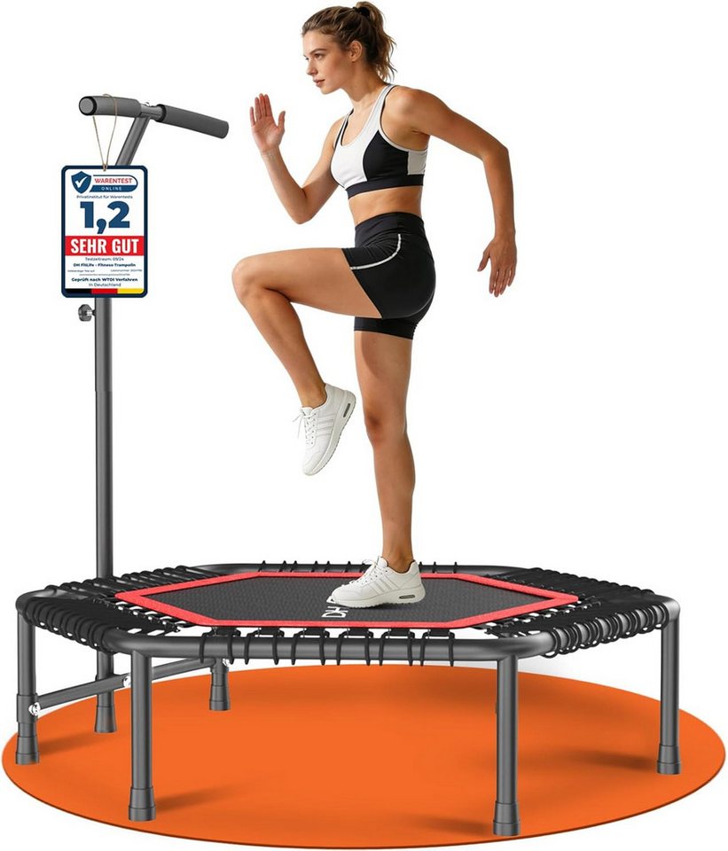 DH FitLife Fitnesstrampolin Pro, Ø 114 cm, stabile Festkonstruktion, leise, 150 kg Belastbarkeit