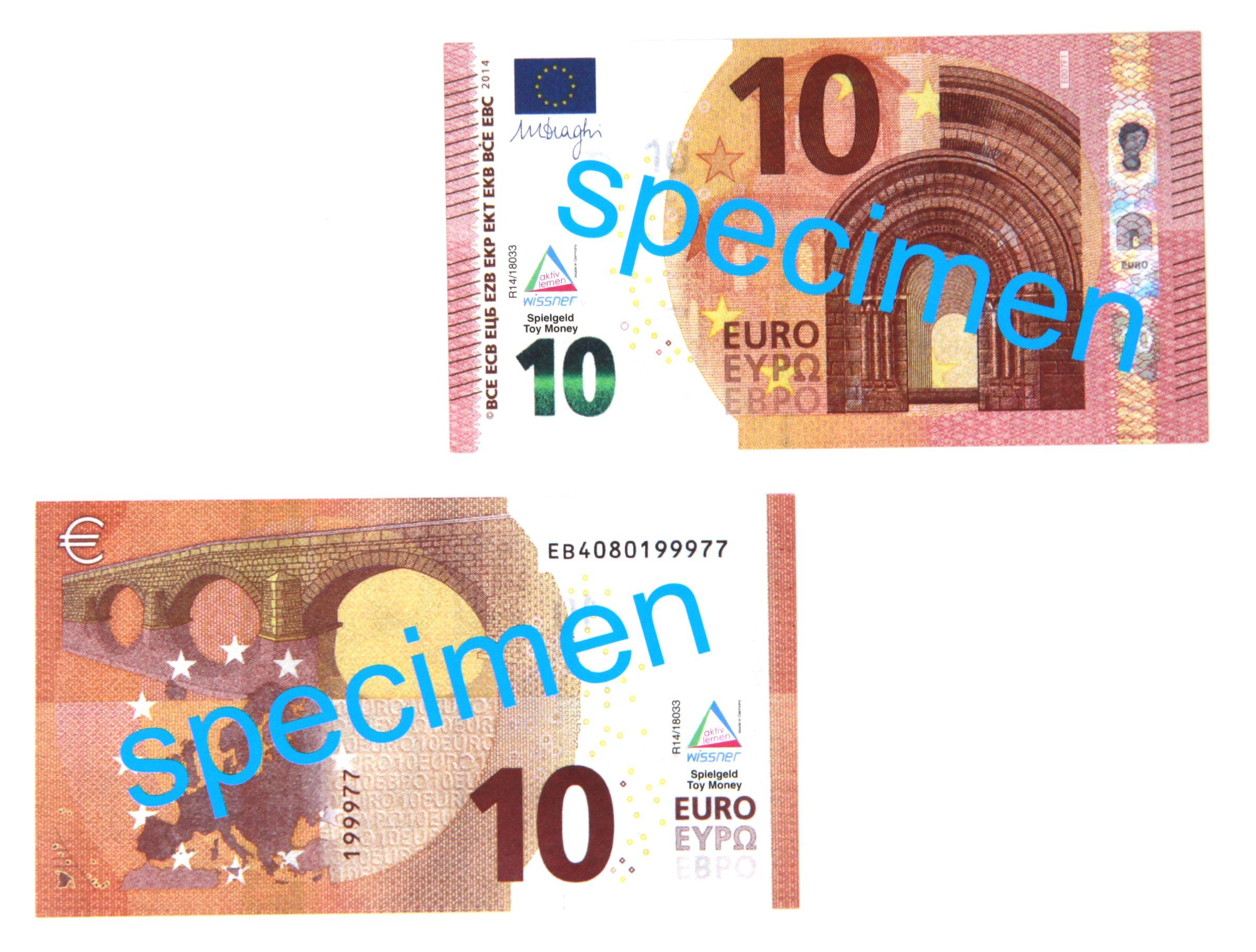 Wissner® aktiv lernen Lernspielzeug 10 Euro-Schein (100 Stück), RE-Plastic®