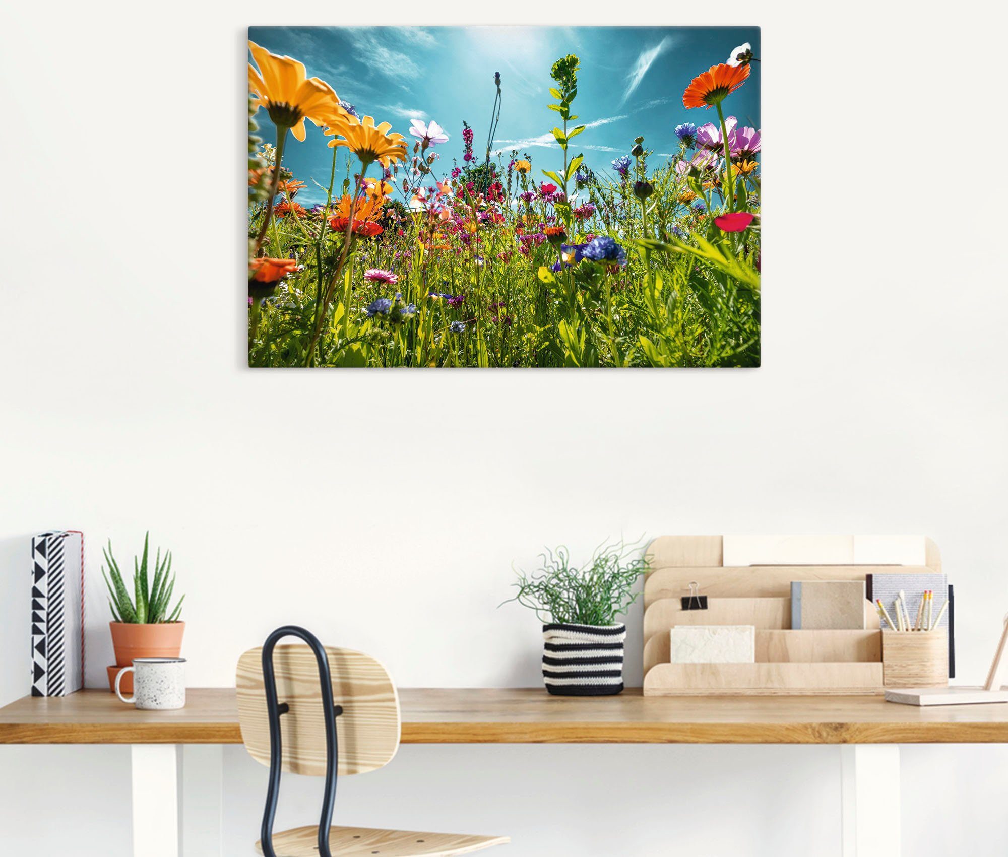 Artland Wandbild Buntes Blumenfeld, Blumenwiese (1 St), als Alubild, Leinwandbild, Poster in verschied. Größen