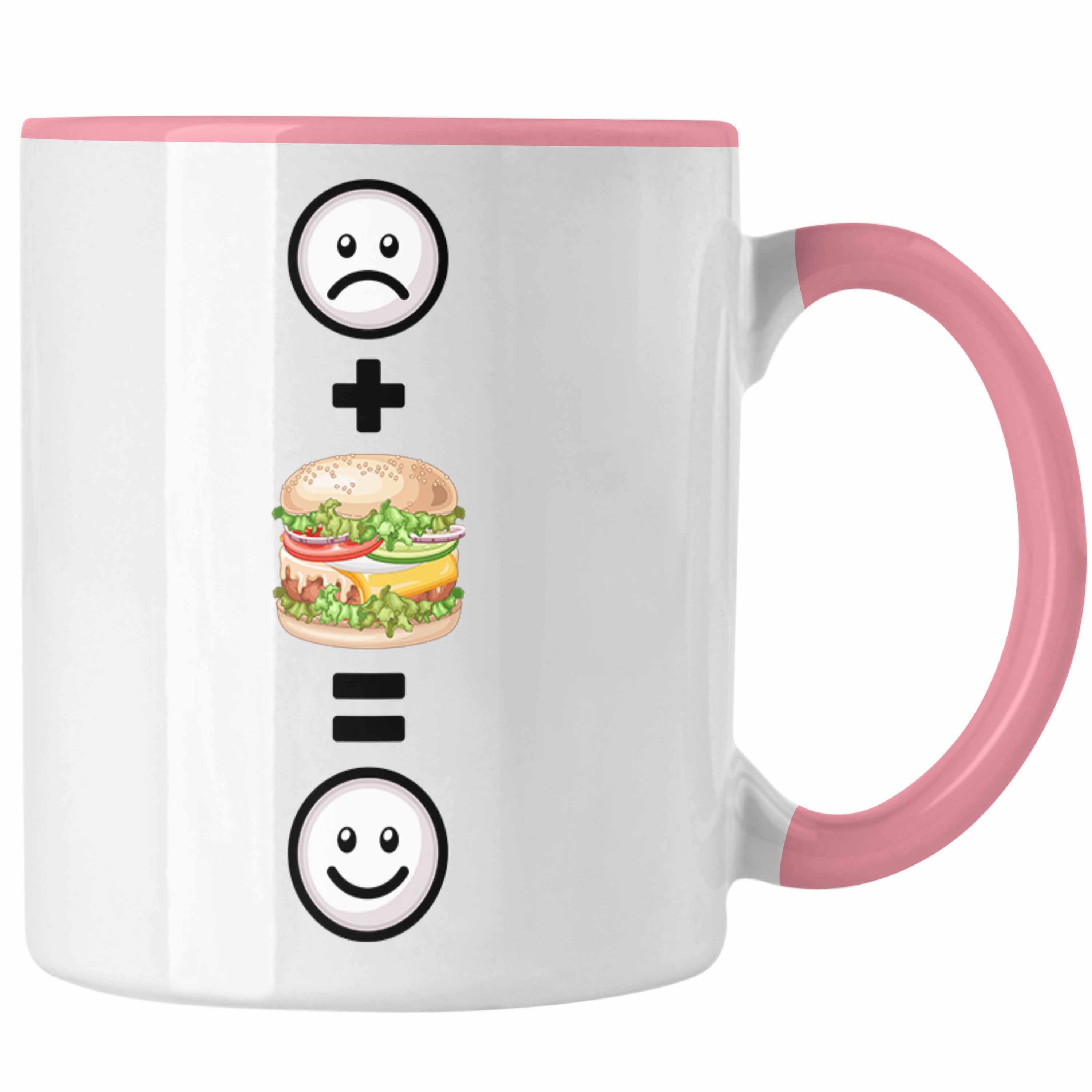 Trendation Tasse Burger Tasse Geschenk für Burger-Liebhaber Lustige Geschenkidee :(B Rosa