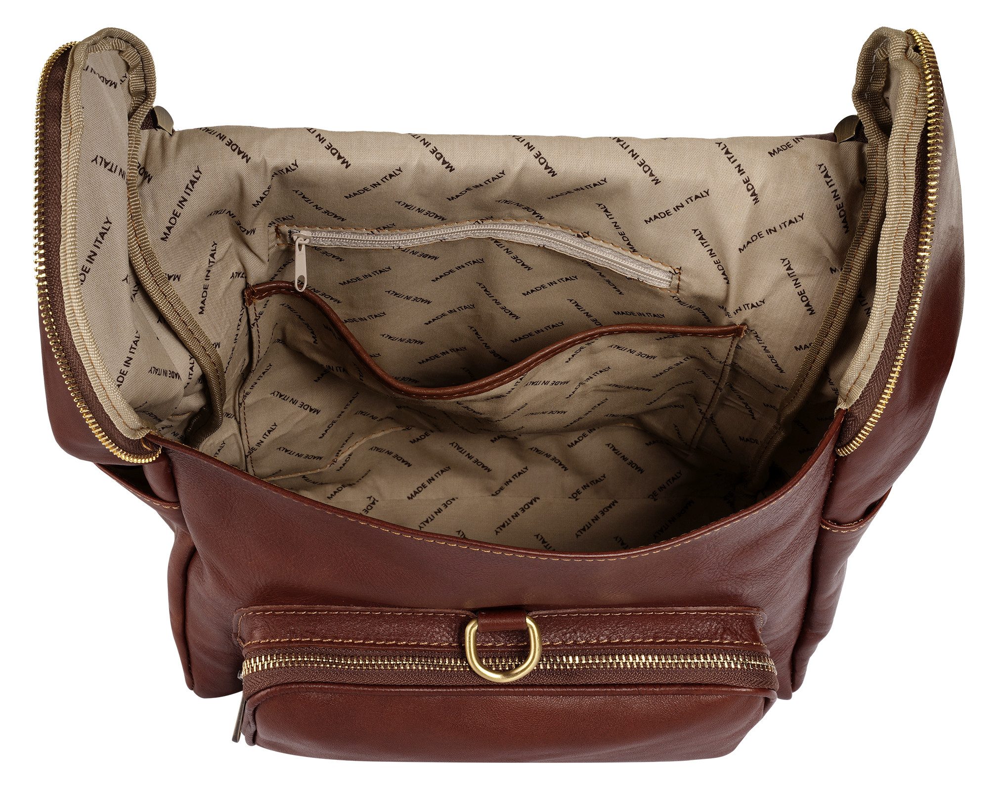 Piké Laptoprucksack, echt Leder, Made in Italy
