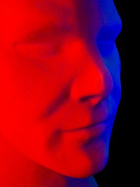 PSYWORK Dekofigur Schwarzlicht Deko Kopf "Glowhead" Multicolor, UV-aktiv, leuchtet unter Schwarzlicht