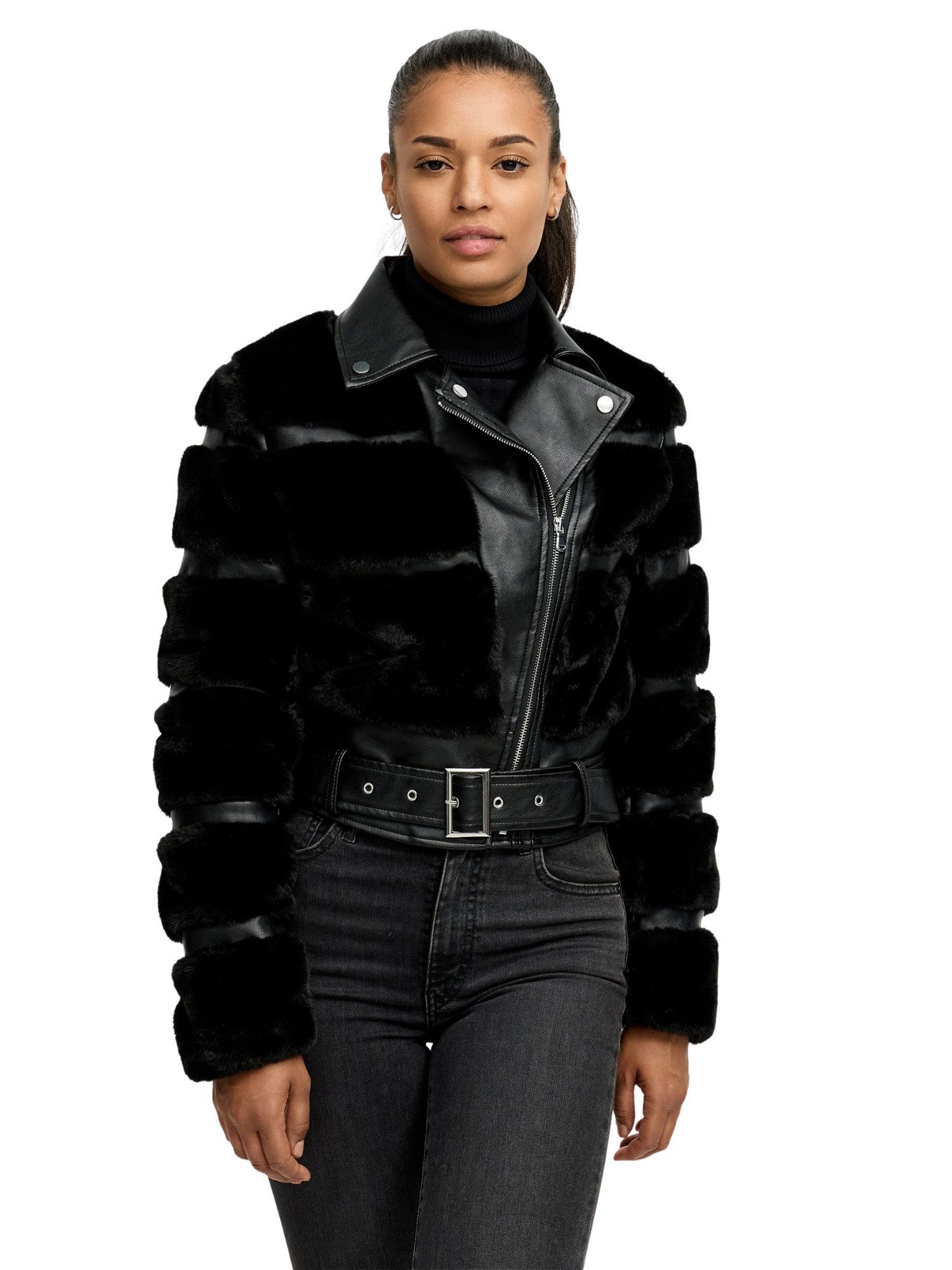 Tazzio Winterjacke F800 mit Gürtel & coolen Reverskragen günstig online kaufen