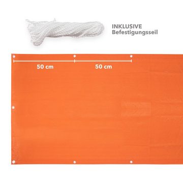 Kubus Balkonsichtschutz Balkonsichtschutz, Einfarbig, Orange, 90 x 500 cm