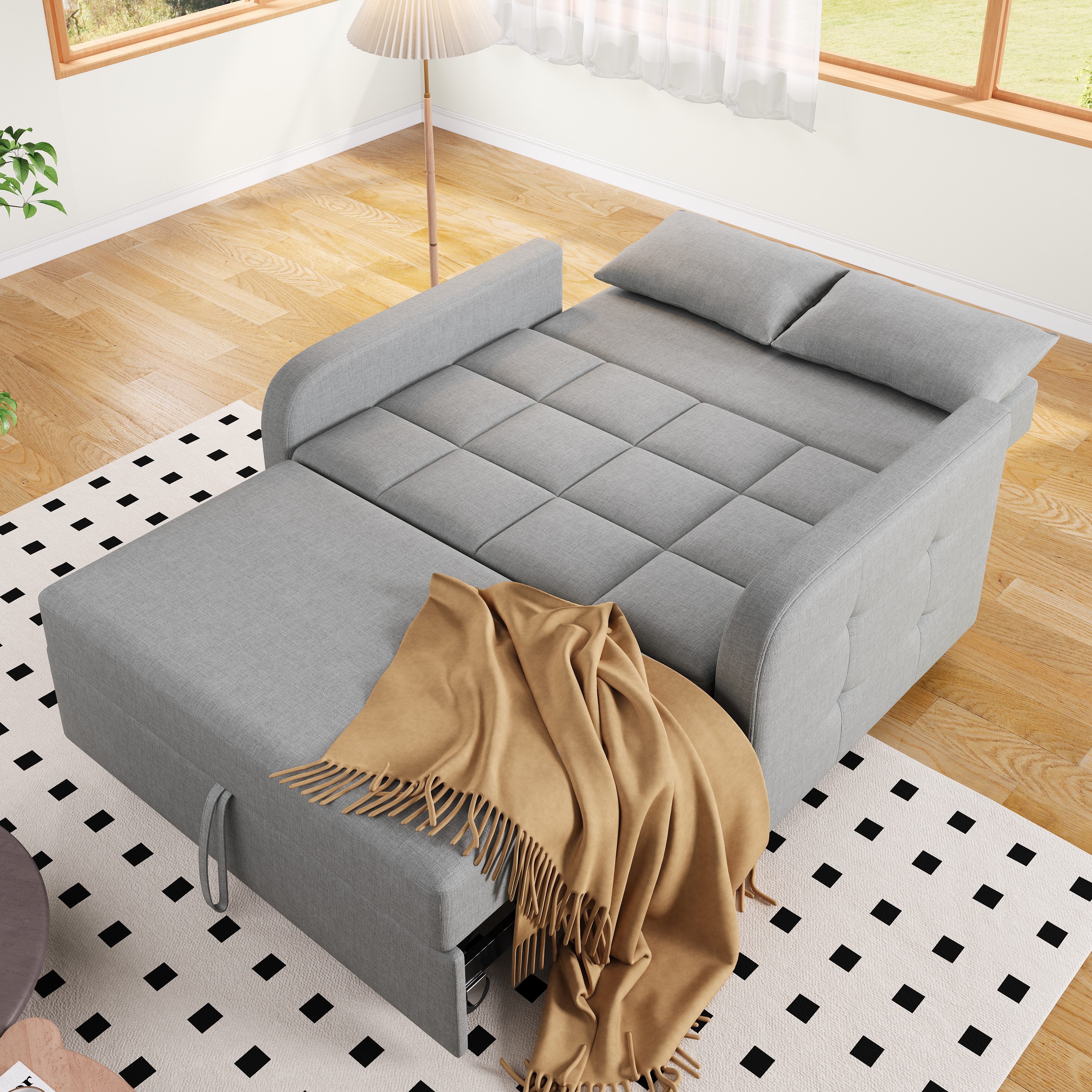 Refined Living Schlafsofa Multifunktionale Klapp-Sofa-Bett,Sofa,2-in-1 Sofa, Gästebett,Klappsofa, Angenehm weich, atmungsaktiv und verschleißfest, Verstellbares Schlafsofa mit Bettfunktion, Kompaktes Sofa, Sofa mit Kissen, Sofa für Studentenwohnheim,mit Bettfunktion,Schlafcouch, kleines Sofa Bett 1 Teile, für Kleine Wohnungen, Gästezimmer, Wohnzimmer,Homeoffice