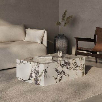 MAGNA Atelier Couchtisch ASPEN Coffee Table aus Marmor, rechteckiger Wohnzimmertisch, 90x60x30cm
