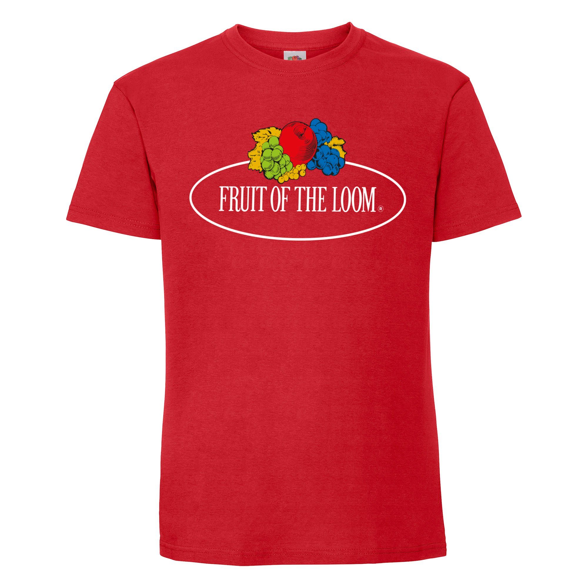 Fruit of the Loom Rundhalsshirt Ringspun Premium T-Shirt rot - Vintage-Logo groß