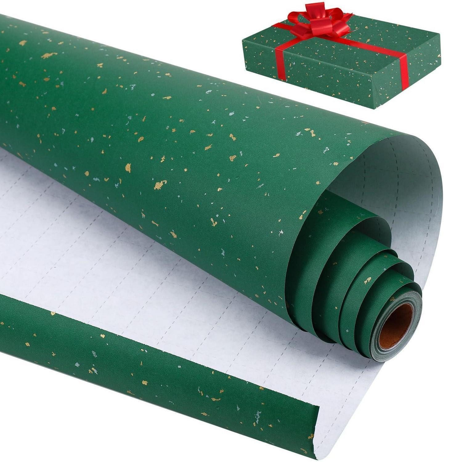 LuxusKollektion Geschenkpapier Geschenkpapier Weihnachten Grün Goldfolie 43x10m