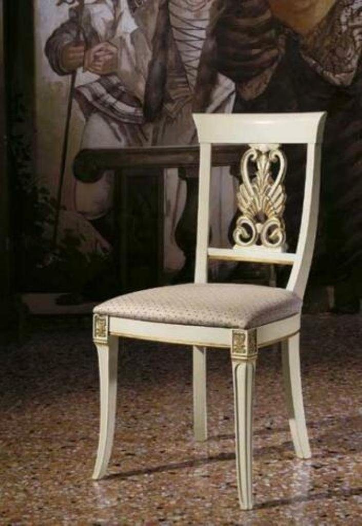 JVmoebel Esszimmerstuhl, Luxus Design Polster Stuhl Stühle Sitz Lehn Massivholz Esszimmer Barock Rokoko