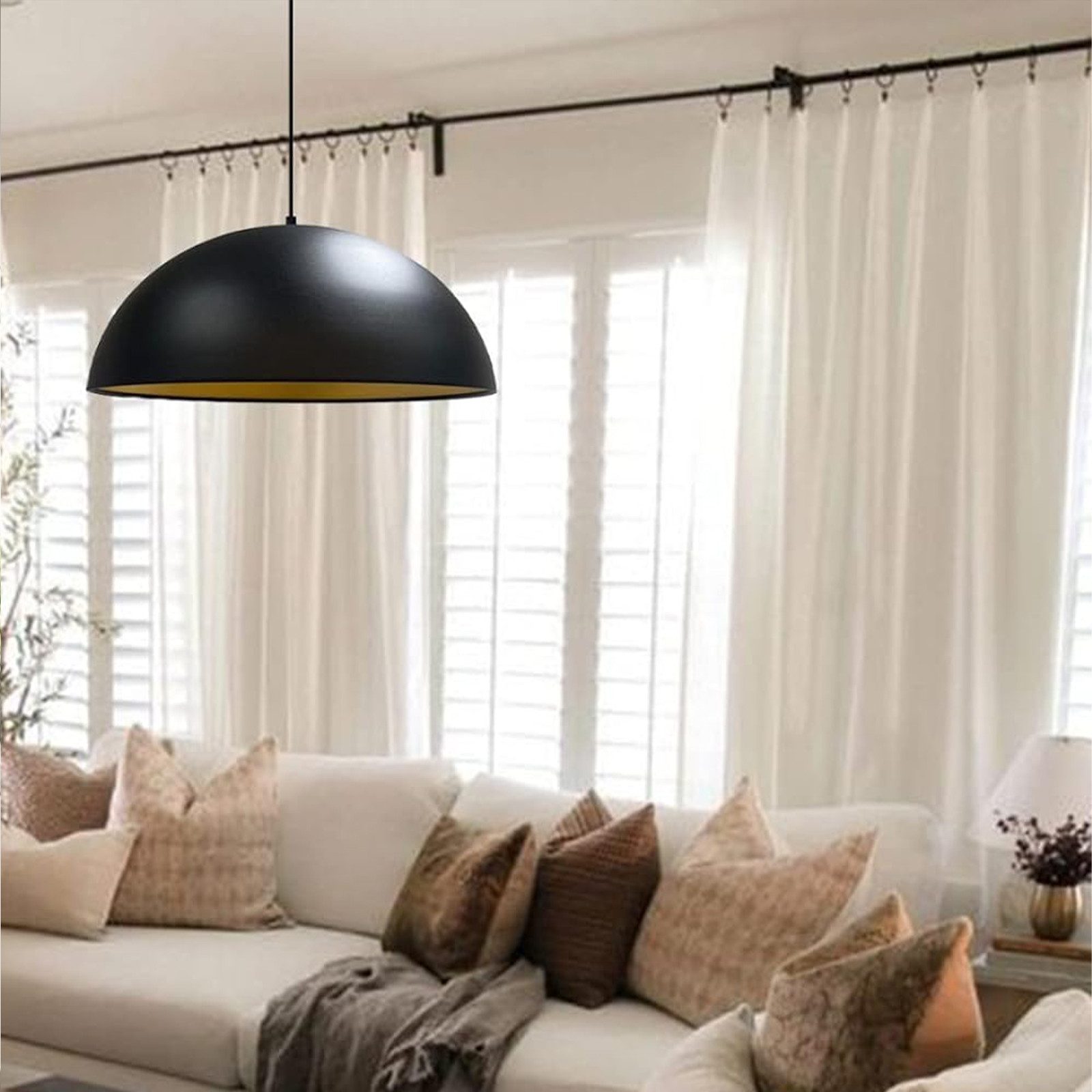 Bamyum Pendelleuchte Bamyum Pendelleuchte Groß I Lipeo I Ø50 cm Hängelampe Modern Lampe, ohne Leuchtmittel – Bild 5 von 5