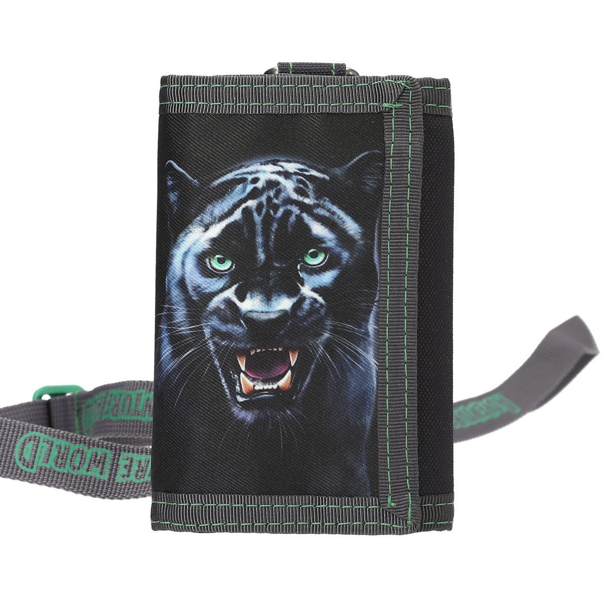 Depesche Geldbörse DEPESCHE Portemonnaie Adventure World Panther mit Lanyard