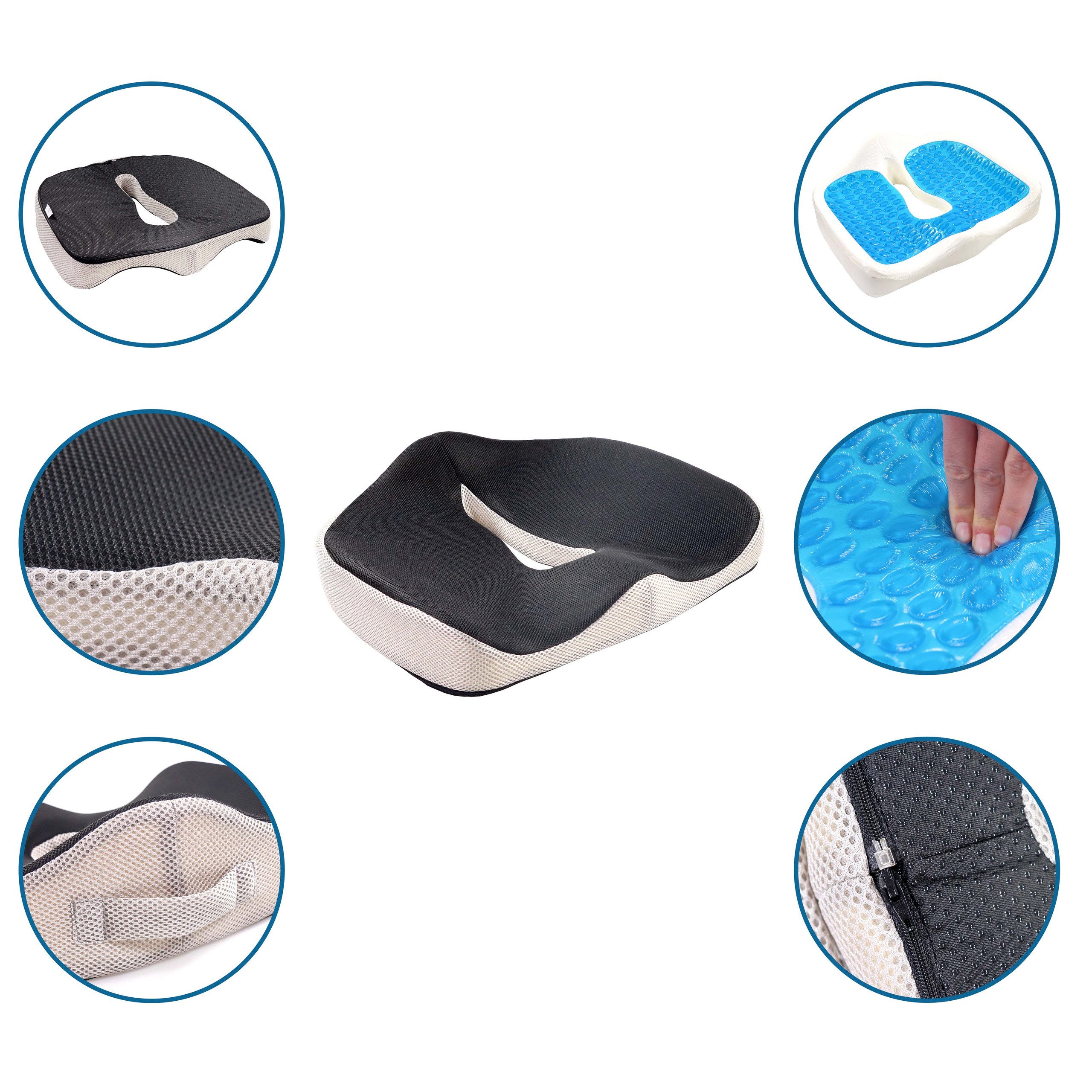 hjh OFFICE Sitzkissen Sitzkissen MEDISIT VII Stoff, Orthopädisches Kissen f günstig online kaufen