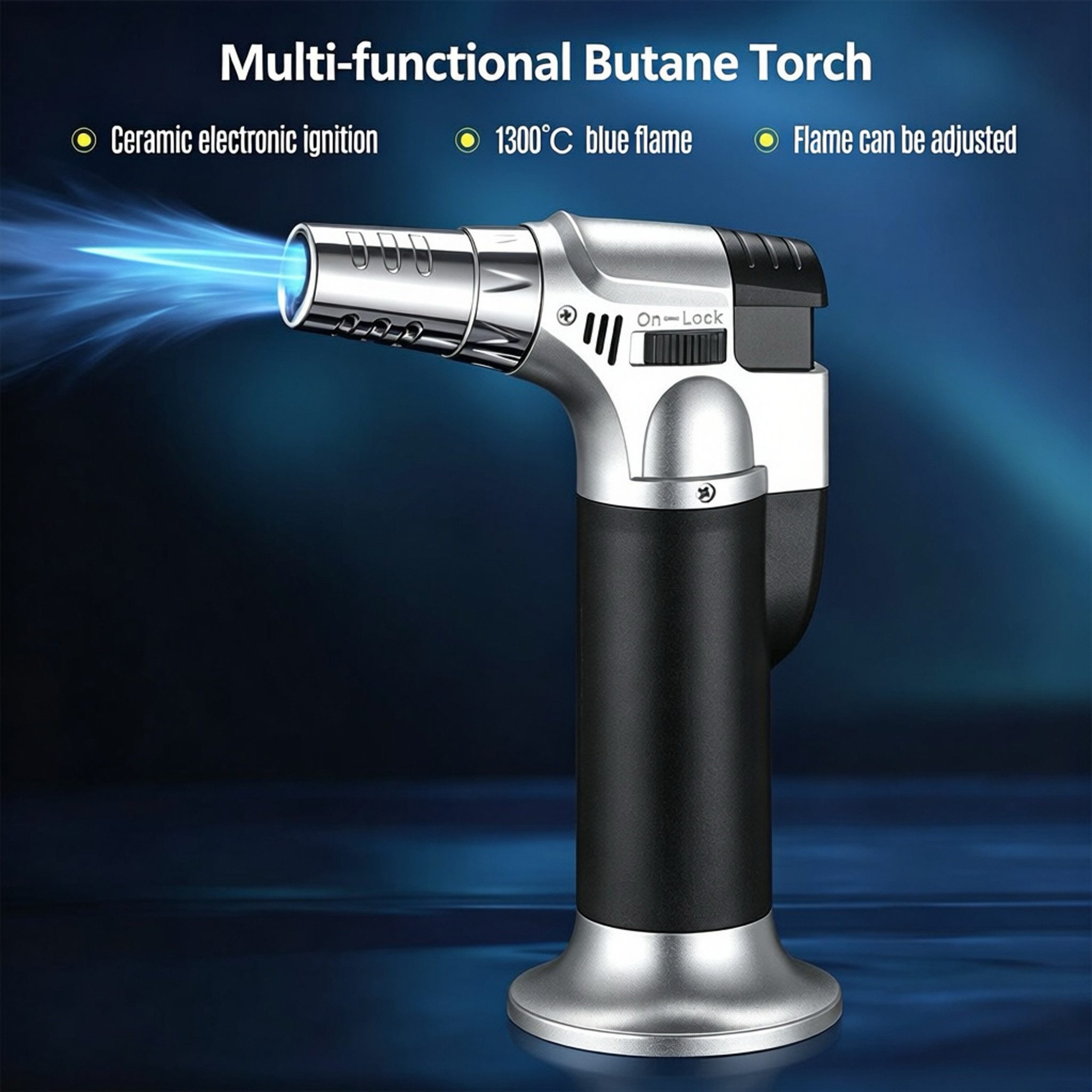 ibettertec Flambierbrenner Gasbrenner, Flambierbrenner, Crème Brûlée Brenner, Grillanzünder, Nachfüllbarer Butangas-Mikrobrenner Feuerzeug