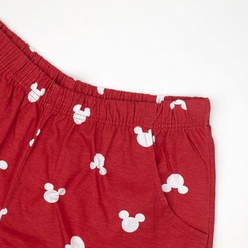 Disney Mickey Mouse Pyjama Herren Shorty Pyjama 2 Teiler Schlafanzug Nachtwäsche Mickey Mouse Rot