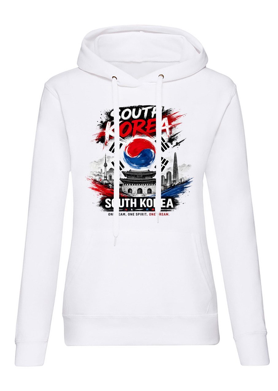 Blondie & Brownie Hoodie OneSpiritKorea Damen Korea Flaggen Print Kapuzenhoodie (Einzelartikel, Einzelartikel) OneSpiritKorea_D_Hoodie Seoul Edition
