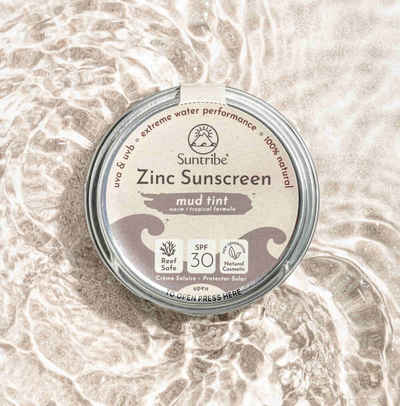 Suntribe Sonnenschutzcreme BIO Mineralisch Zinksonnencreme Gesicht & Sport LSF 30 Farbe Getönt, 1 Aluminiumdose 45 g / 50 ml, 100% Natur