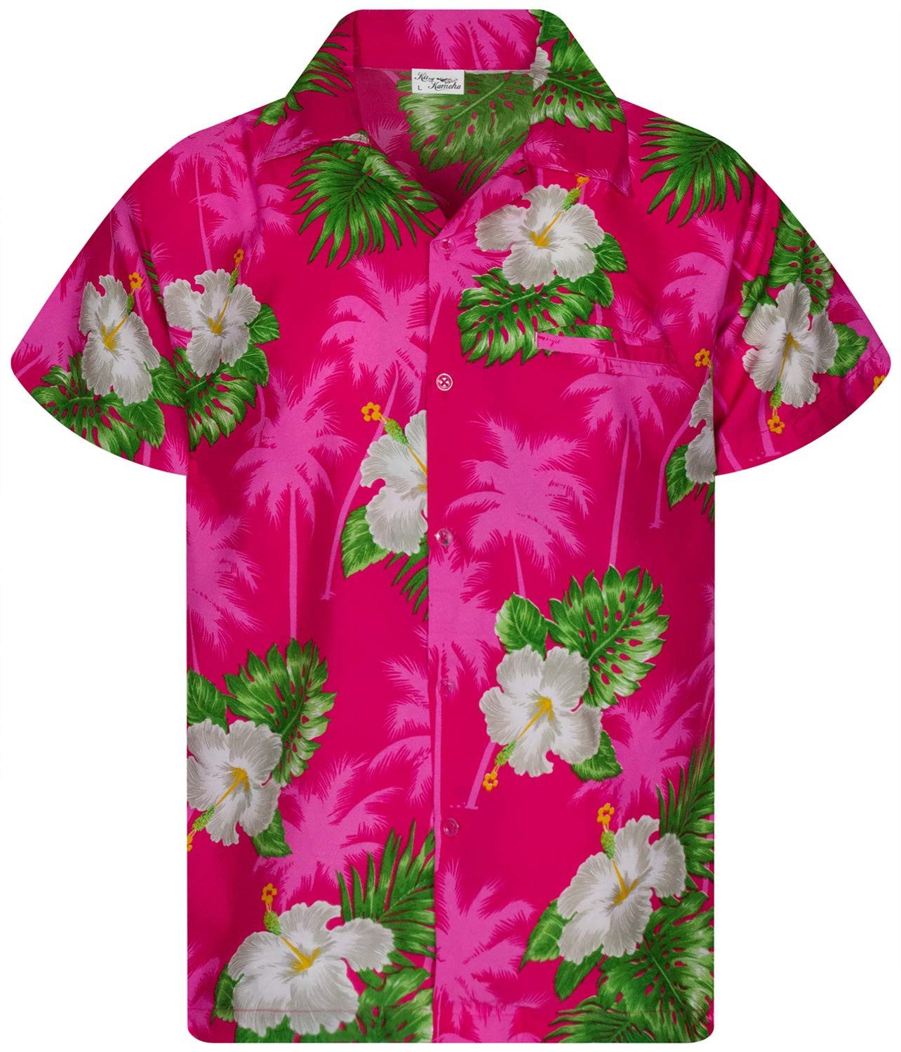 King Kameha Hawaiihemd Small Flower Kids Funky Hawaii-Hemd Kinder Kurzarm Front-Tasche