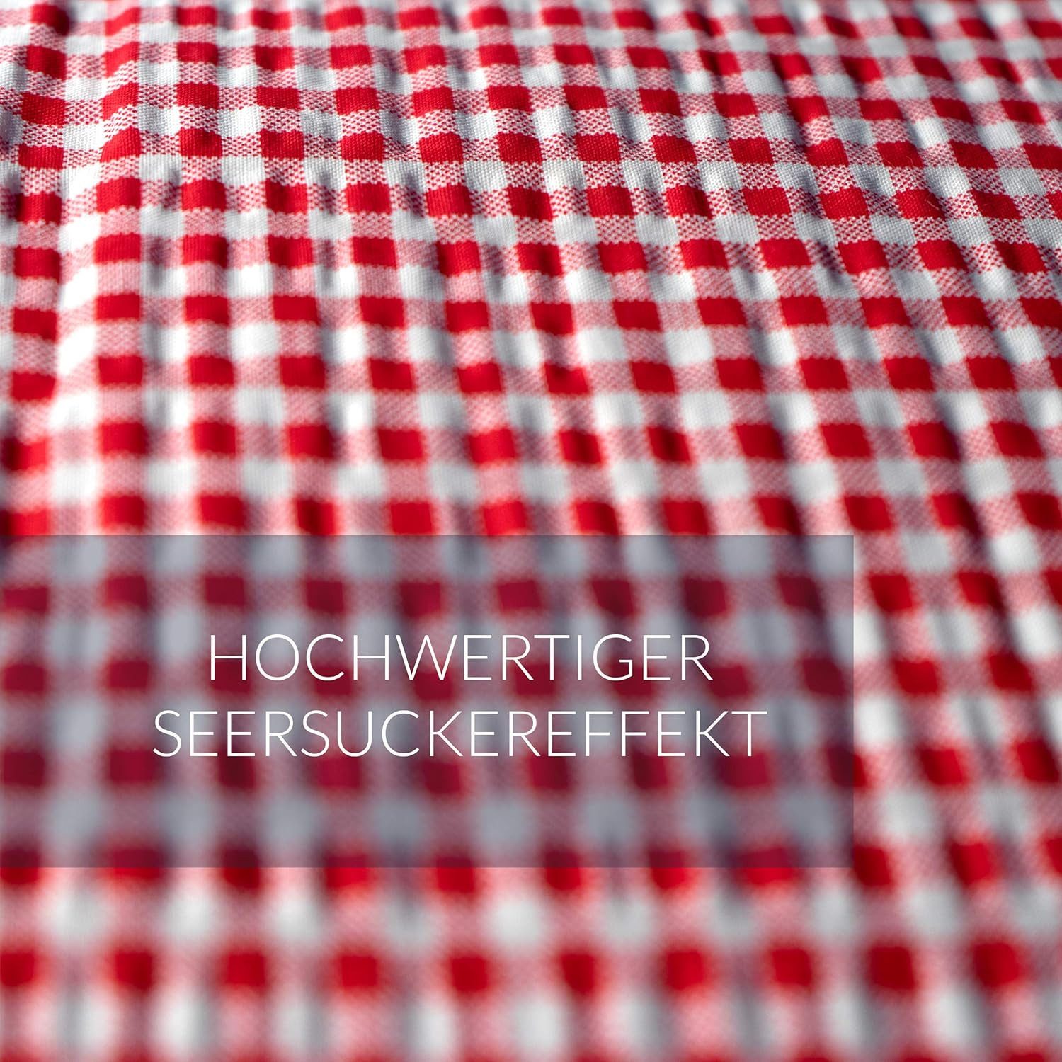 Lavea Bettwäsche Seersucker Bettwäsche-Sets Karo, 100% aktmungsaktive Baumwolle, 2 teilig, kühlende Sommerbettwäsche mit Reißverschluss, langlebige Qualität