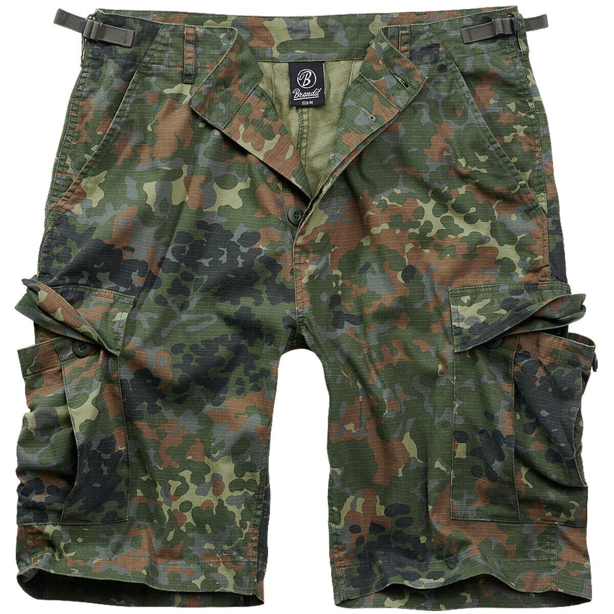 Brandit Cargohose Herren Bermuda Cargo Shorts knielang Kurze Hose Short Sommer Ripstop Flecktarn