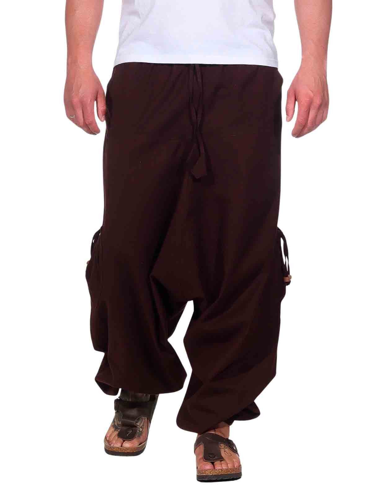 Haremshose Haremshose Herren Unisex Baumwolle – Goa Hose mit Taschen Aladinhose