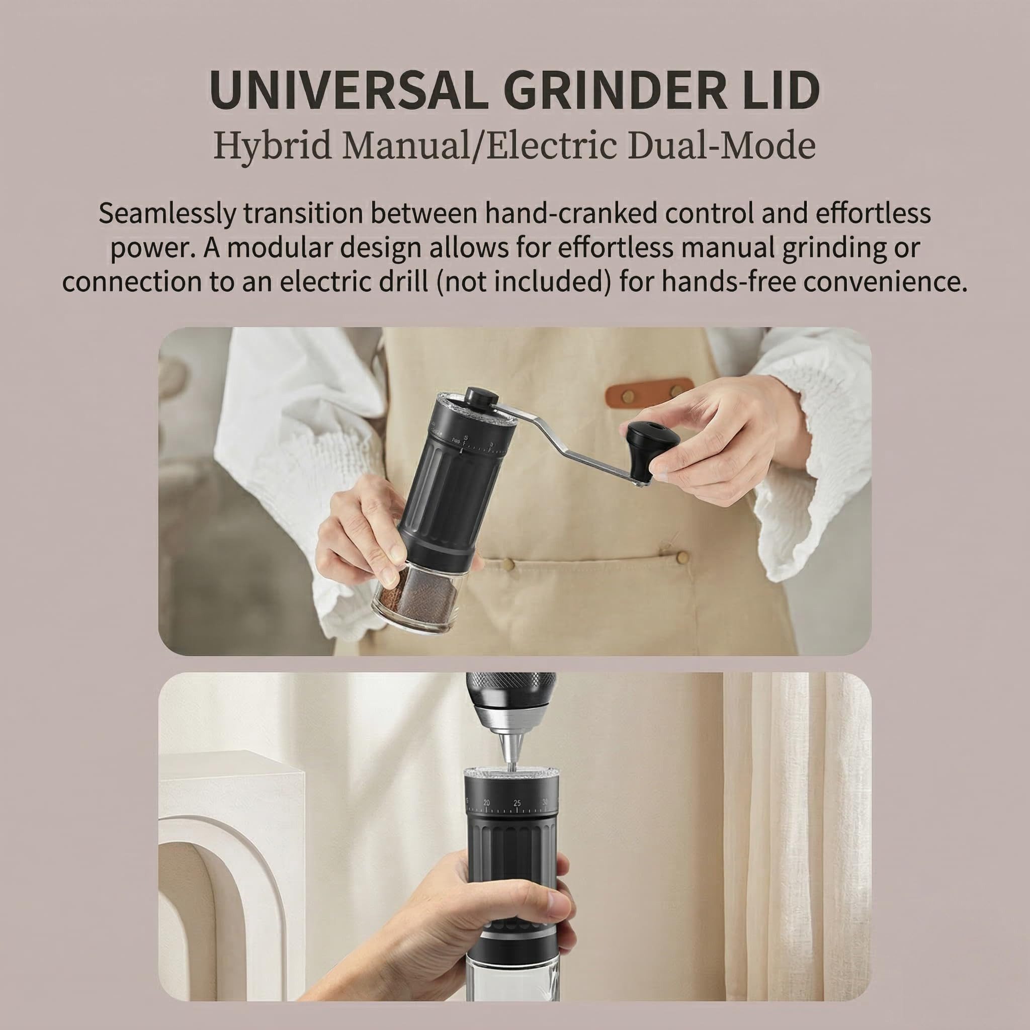 SURFOU Kaffeemühle Manuelle, Tragbare Coffee Grinder -40 verstellbare Einstellungen, Kegelmahlwerk aus Keramik, 30 g Bohnenbehälter, Kaffeemühle mit ergonomischem Griff für Espresso, Pour Over Und Mehr