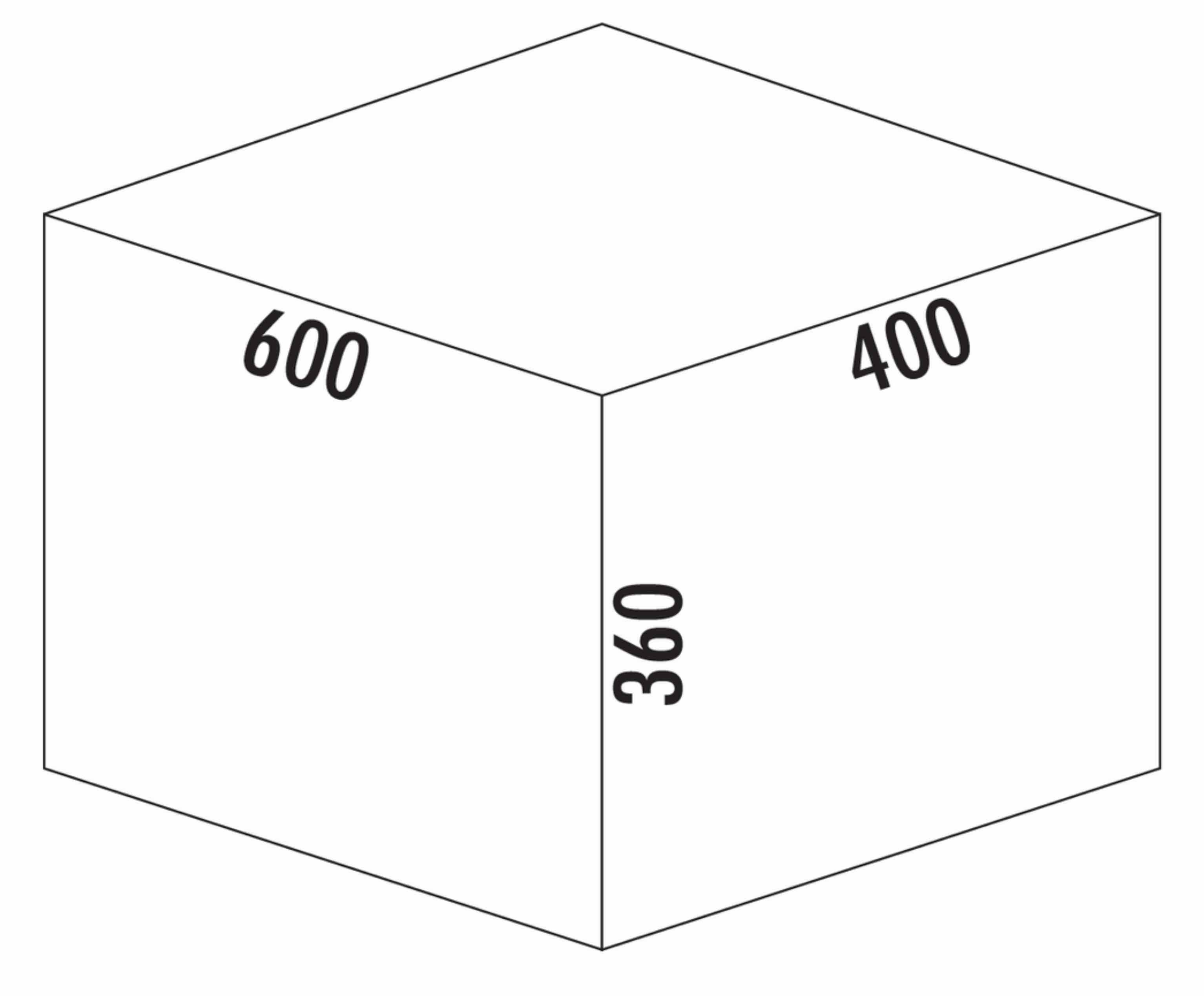 Naber Einbaumülleimer NABER Cox® Base 1T 600-3. Frontauszug, ohne Bio Deckel