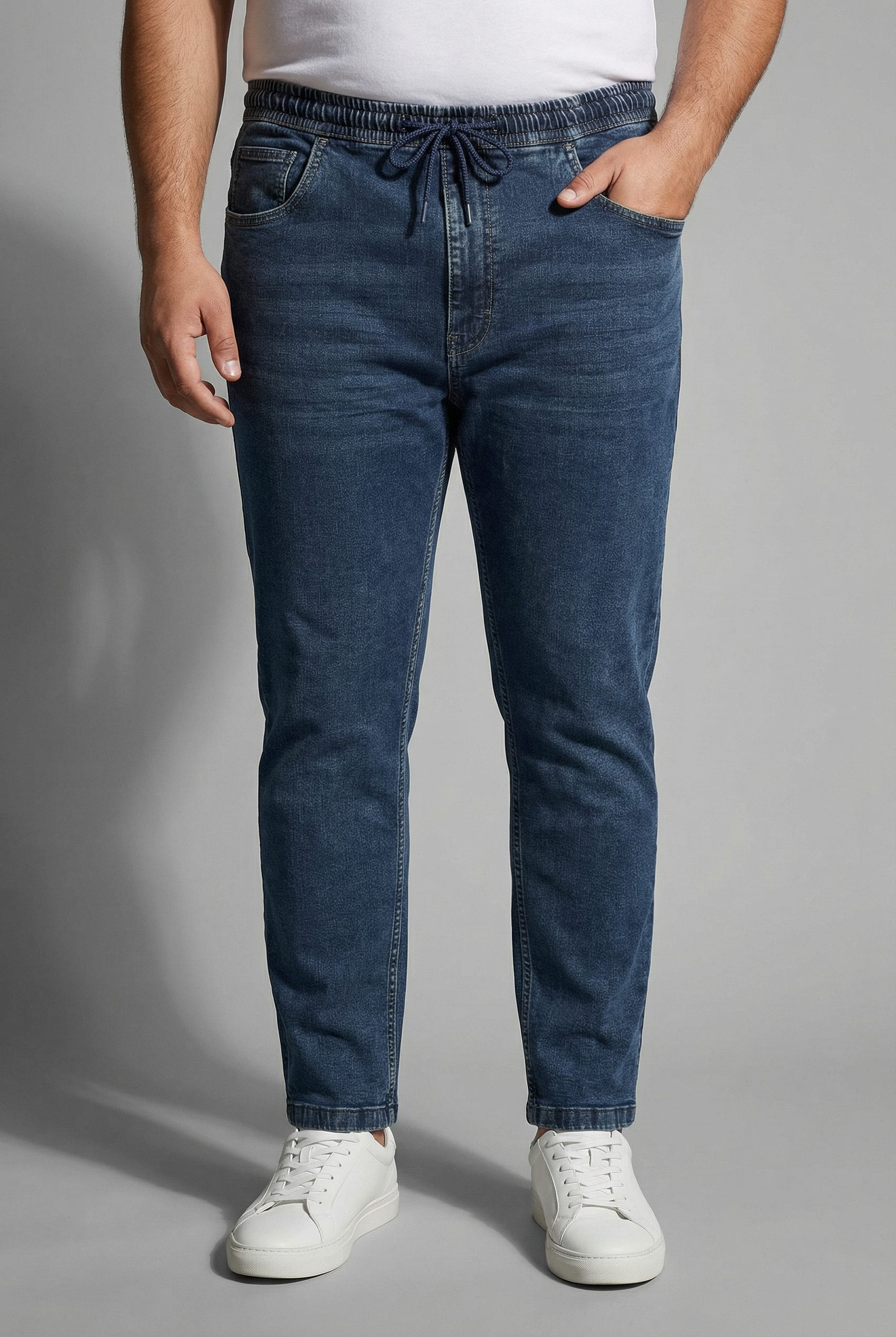 Man's World Plus Schlupfjeans gerade geschnittenes Bein, Regular-Fit, mit Kordelzug