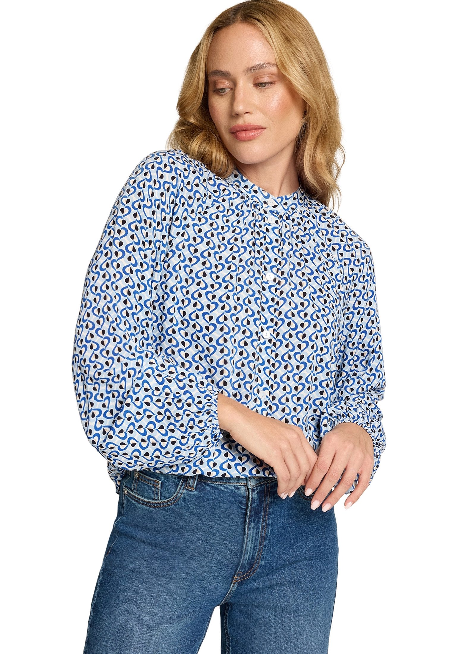 Zero Klassische Bluse Damen mit grafischem Print