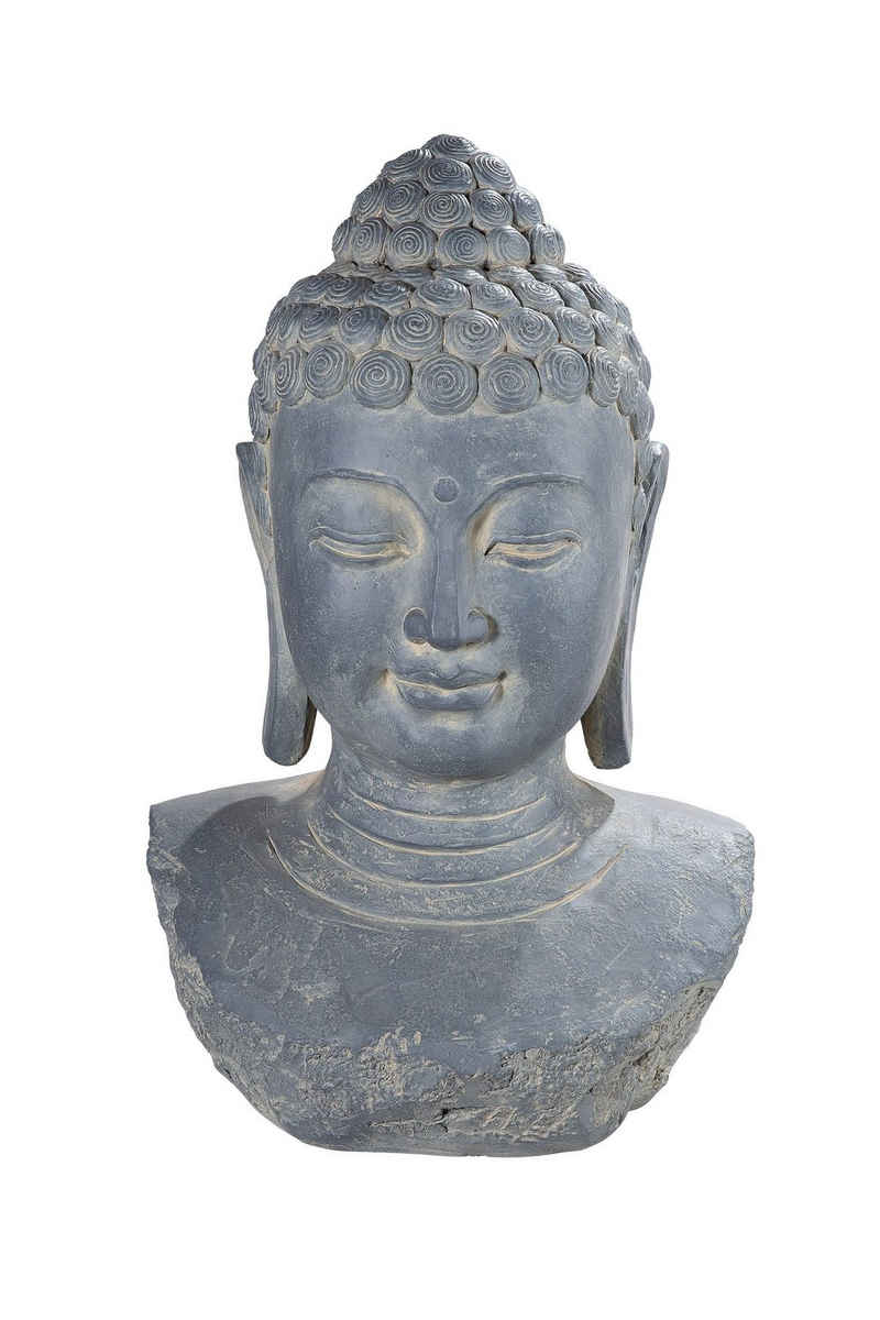 GILDE Dekofigur GILDE Skulptur Buddha Testa - grau - H. 66cm x B. 45cm