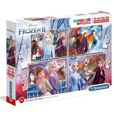 Disney Frozen Puzzle 4 in 1 Puzzle Box Disney Frozen Eiskönigin 20, 60, 100, 180 Teile, 180 Puzzleteile