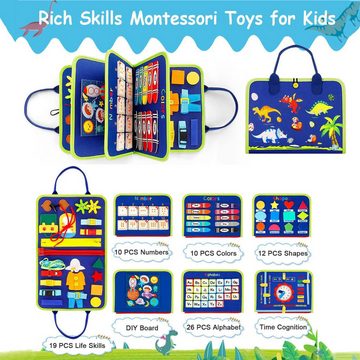 Cbei Lernspielzeug Busy Board für Kinder - Activity Board Montessori Spielzeug (Montessori Spielzeug ab 1 Jahr, 1-St., Motorik Lernspielzeug Kleinkind Sensorik Spielzeug Quiet Book), für 1 2 3 4 5 Jahre Junge und Mädchen