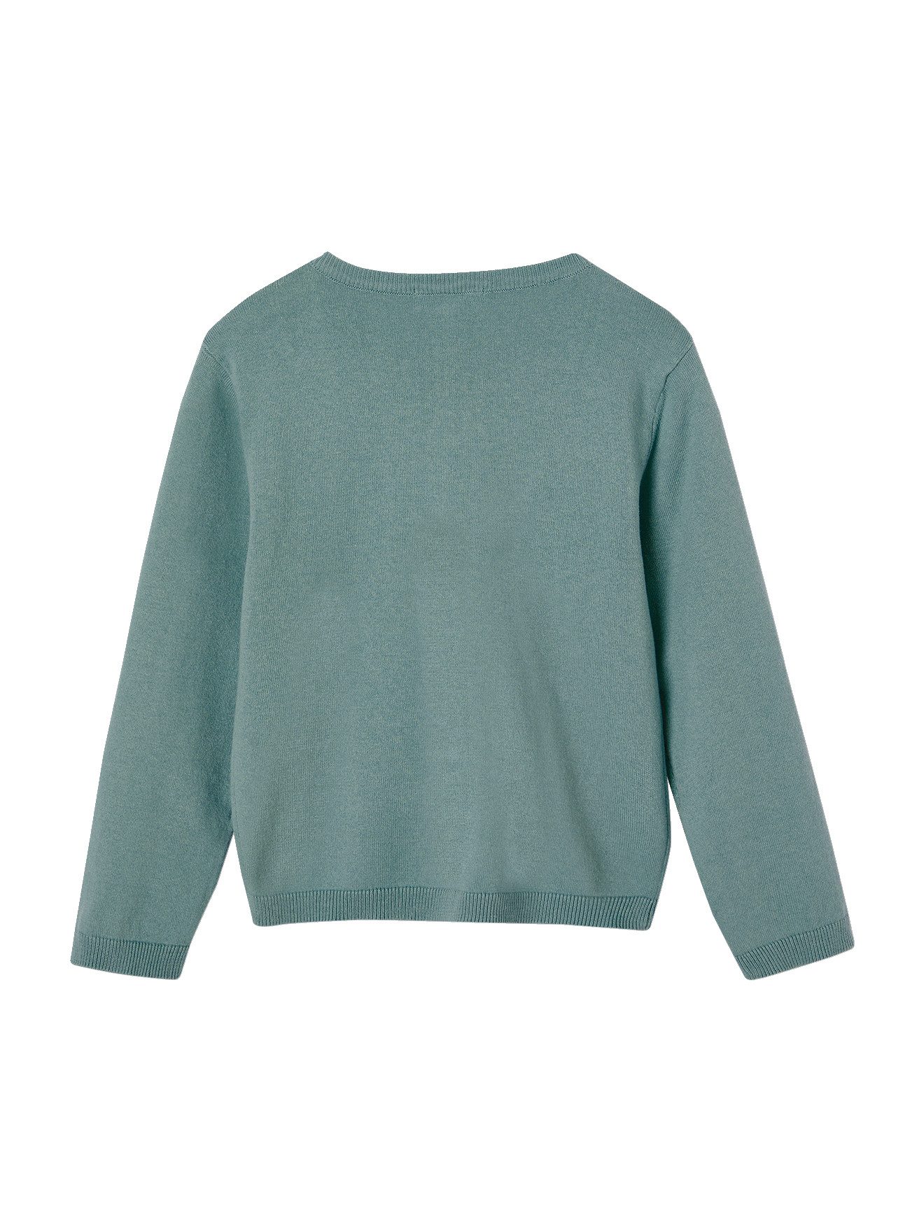 vertbaudet Strickjacke Mädchen Strickjacke BASICS Runder Ausschnitt, Knopfverschluss