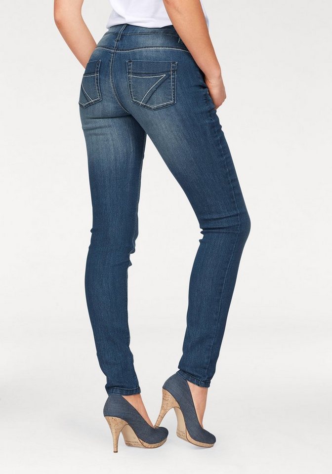 Arizona Slim-fit-Jeans »mit Kontrastnähten« Mid Waist online kaufen | OTTO