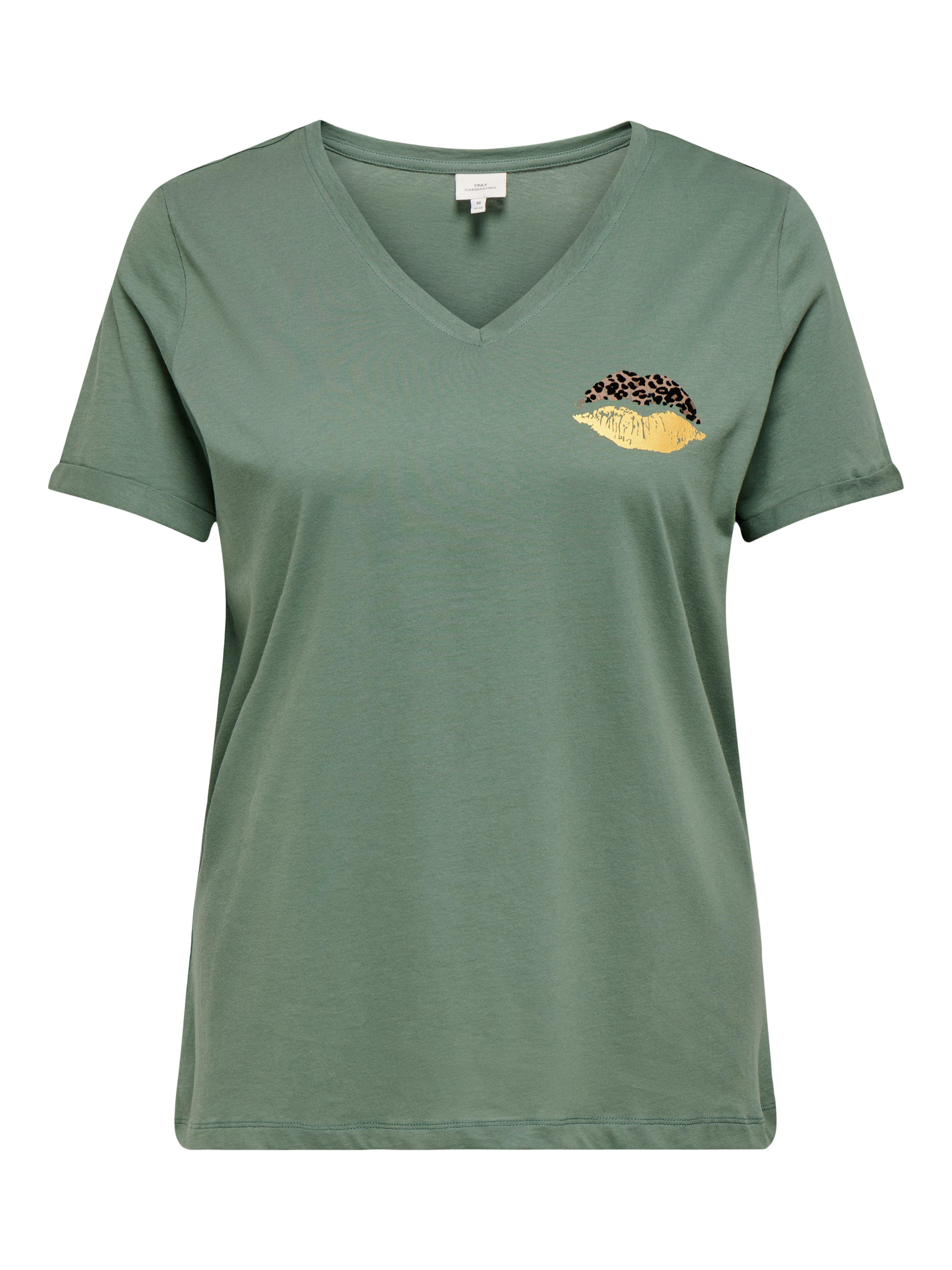 ONLY CARMAKOMA Kurzarmshirt CARBEA LIFE SS V-NECK TEE Baumwolle, regular fi günstig online kaufen