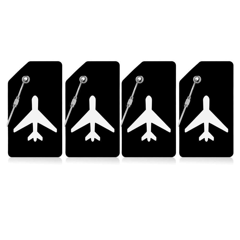 FELIXLEO Schlauchschelle 4 Silikon Gepäckanhänger mit ID Karte Edelstahl Schnur, (1-St)