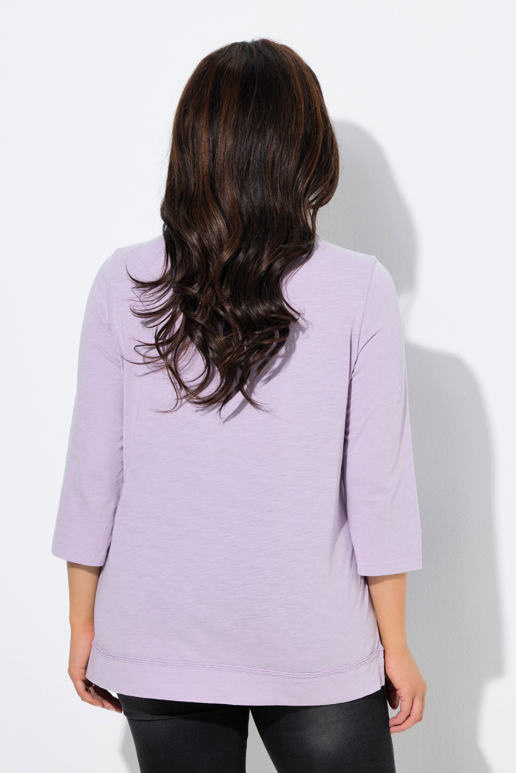 Ulla Popken T-Shirt Shirt Blüten Classic Rundhals 3/4-Arm – Bild 3 von 4