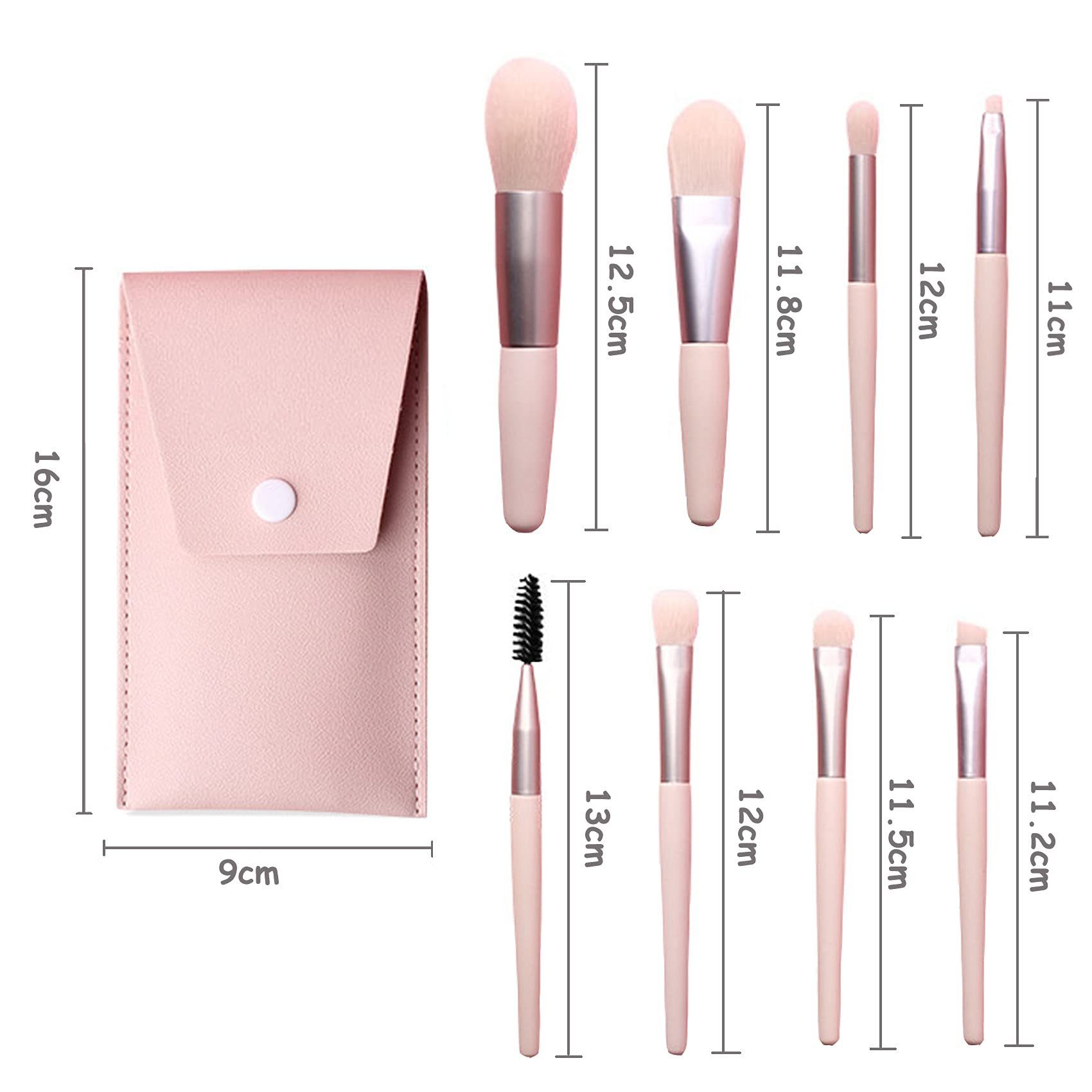 (rosa) -Ledertasche -Make PU -Pinsel Mini -up Kosmetikpinsel-Set mit Haiaveng 8