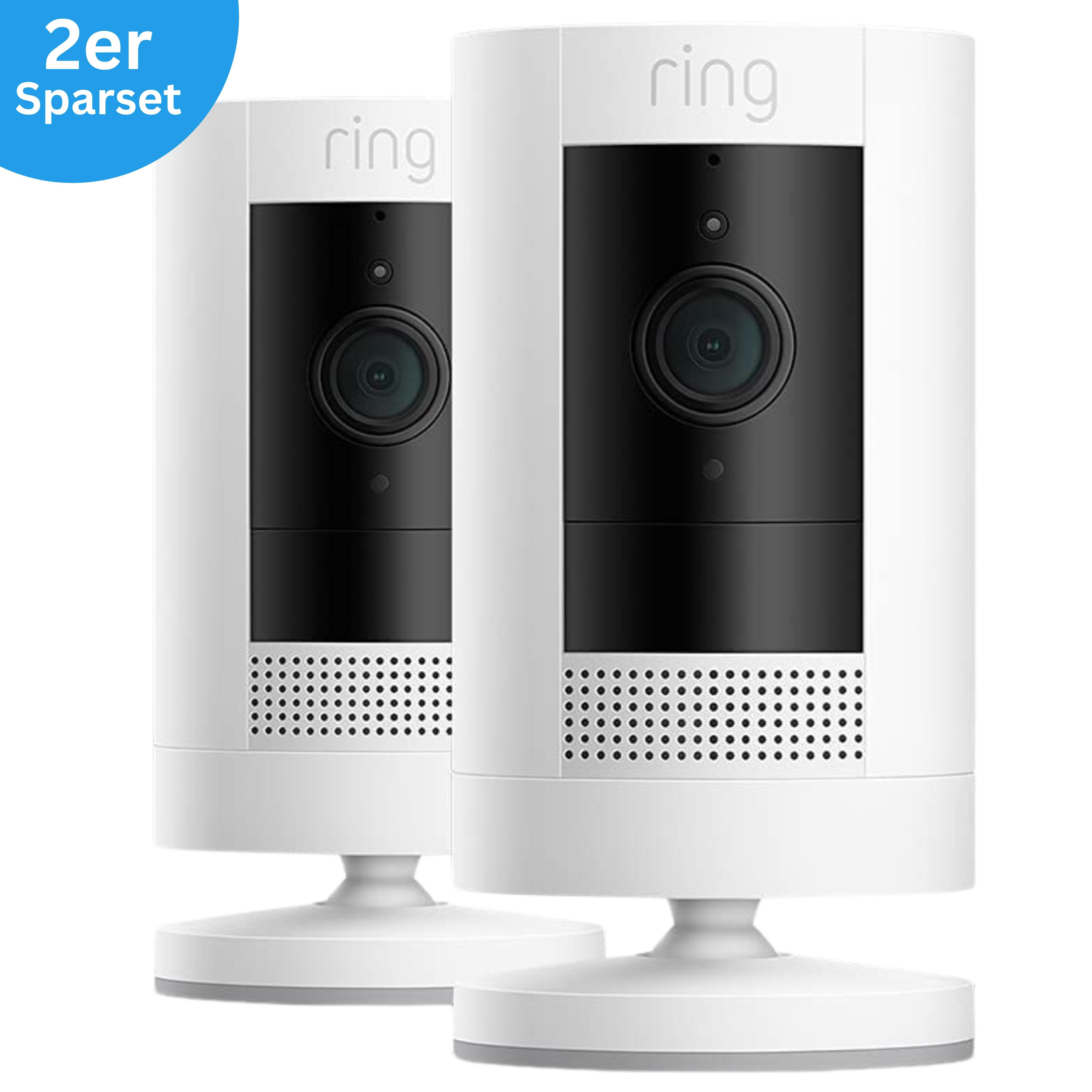 Ring Überwachungskamera 2x Stick Up Cam Battery (Neueste Generation) Außenkamera Akku (Außenbereich, Innenbereich, Full HD 1080p, 2er Set, WLAN, Nachtsicht, Wetterfest)