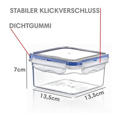 TronicXL Frischhaltedose 3x 680ml Frischhaltedosen Set Aufbewahrungsdose Klick System Dose Box, Kunststoff, (Set, 3-tlg., 3 Dosen, 3 Deckel), Made in Europa