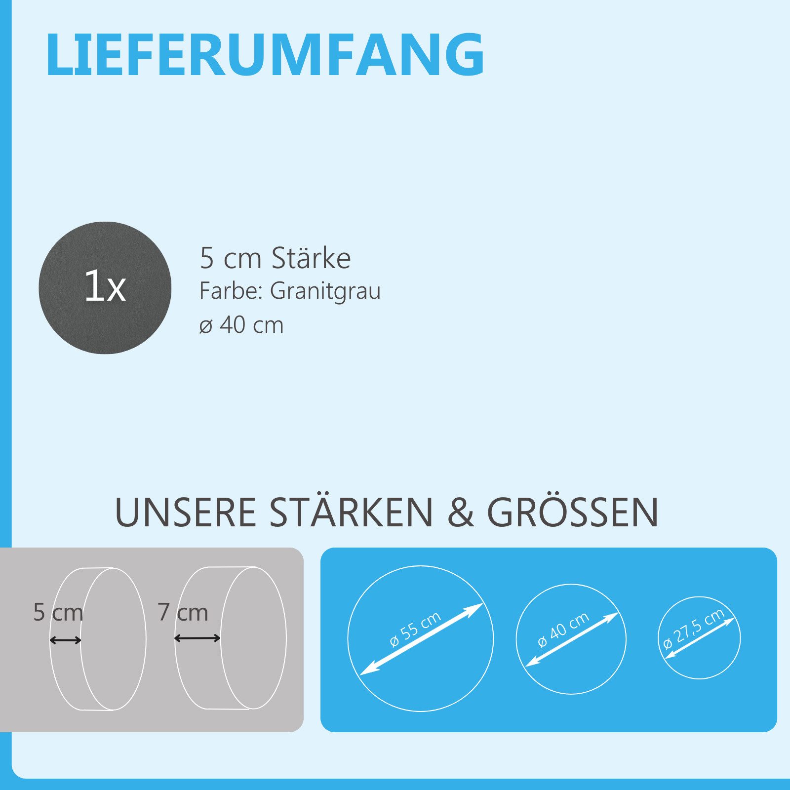 platino24 Akustikplatte 1 Akustik Schallabsorber aus Basotect ® G+ / Kreis 40 cm