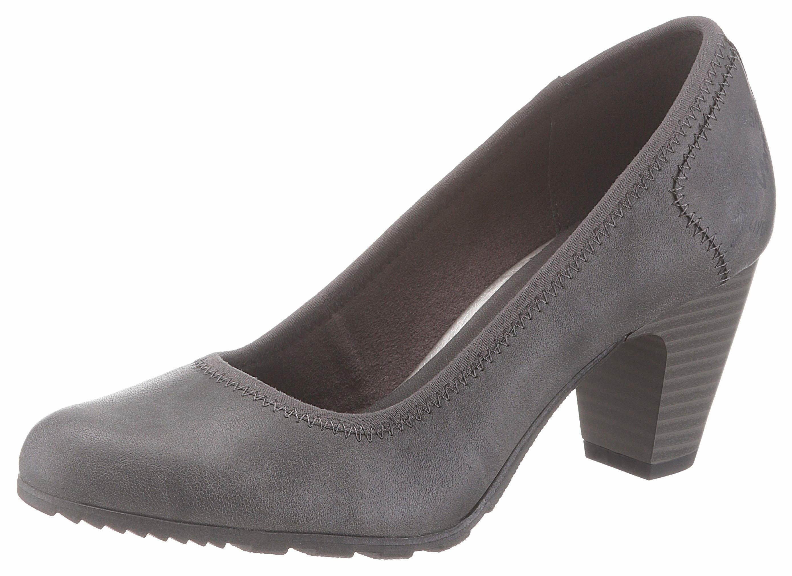 s.Oliver Pumps mit Elastikeinfass online kaufen | OTTO s.Oliver komfortable Damen Leder Imitat High Pumps schwarz